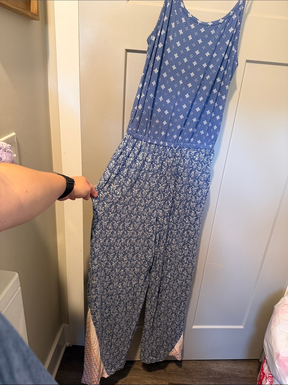 Matilda Jane Let's Go Together Open Road Wide Leg Jumpsuit small bamboo feel